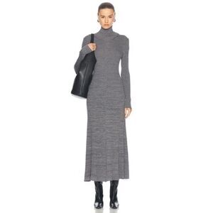 MONCLER Wool Turtleneck Knit Dress sweater dress small grey